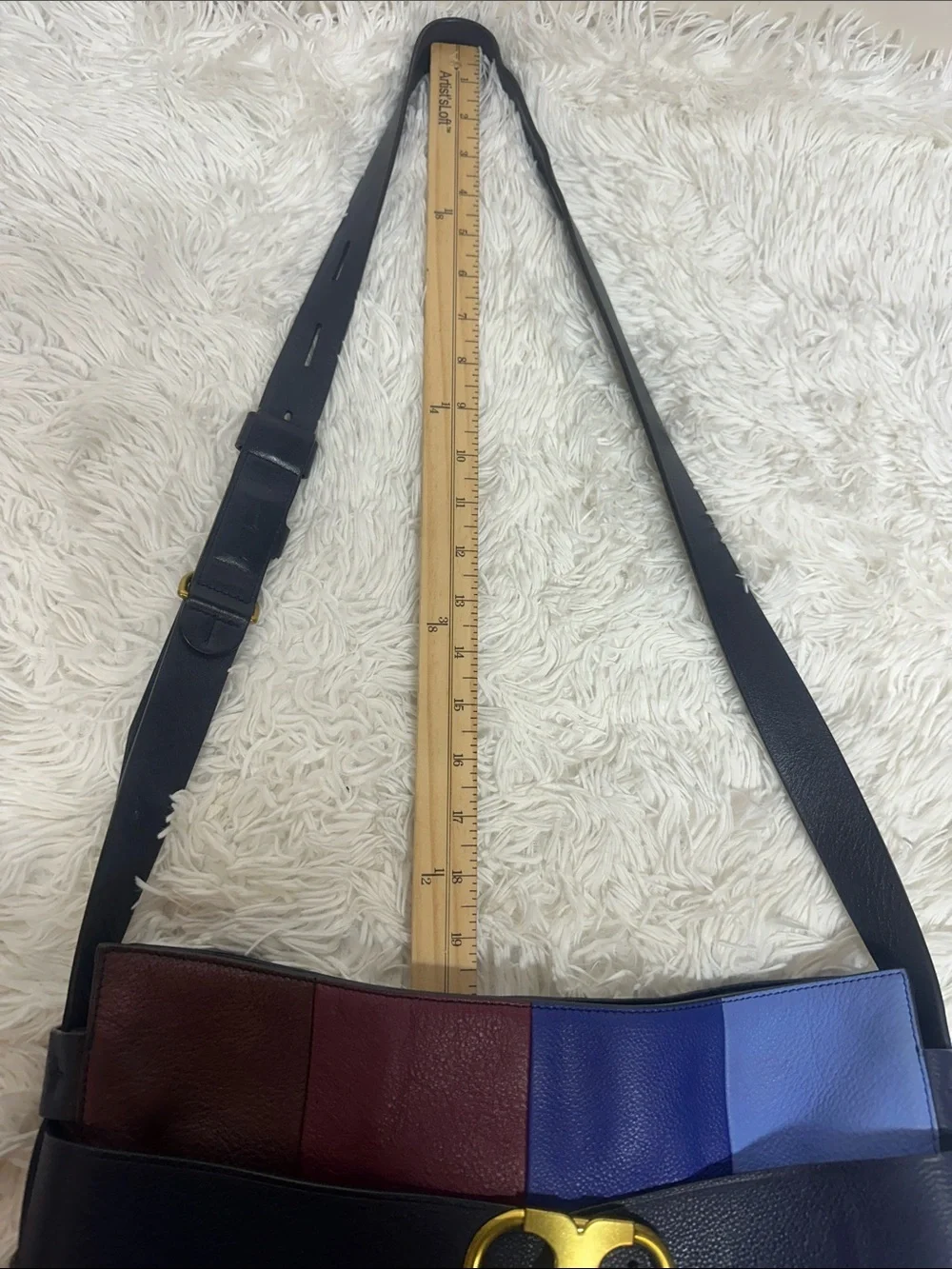 TORY BURCH Gemini Link Striped Multi Belted Hobo Cross Body Bag
